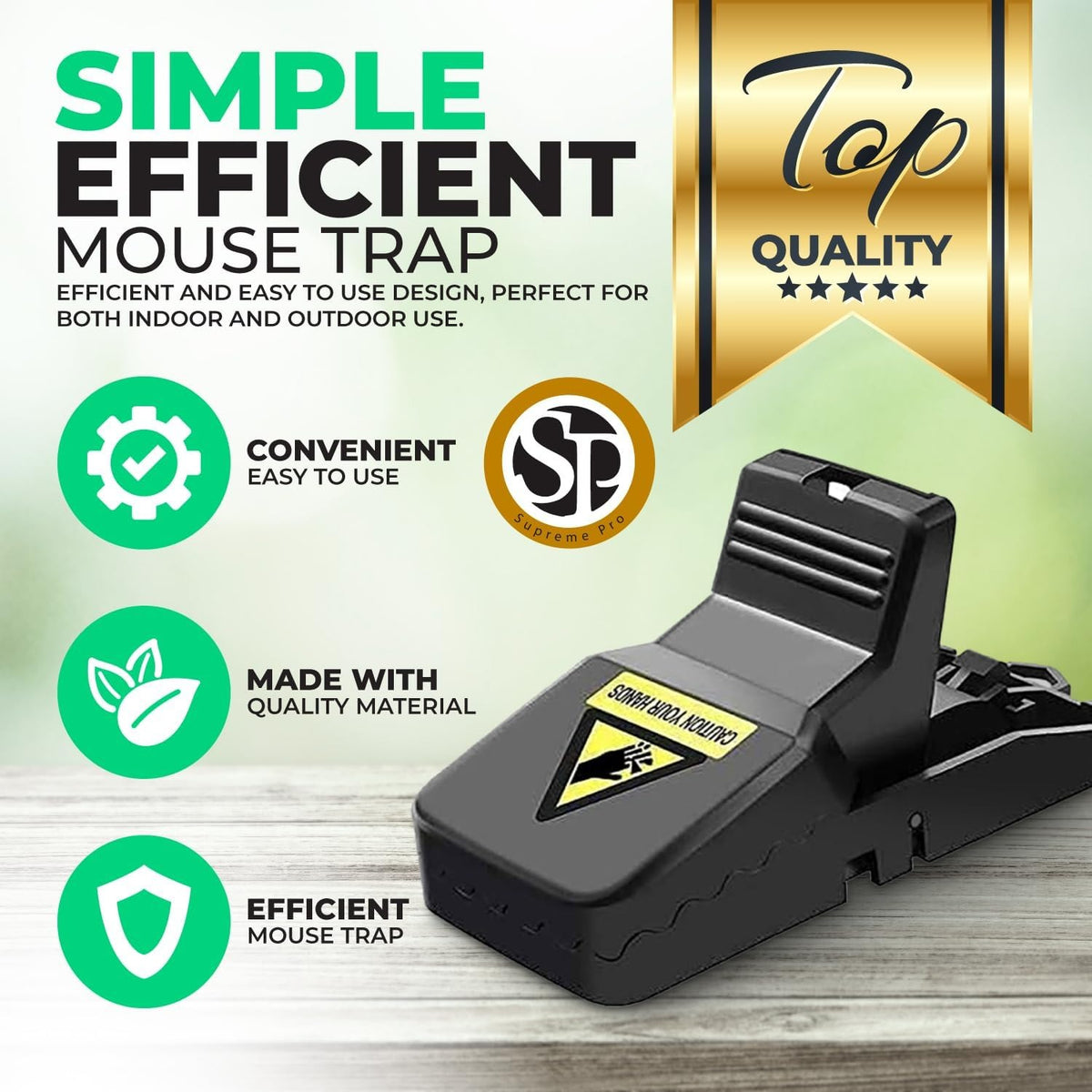 Durable Mouse Trap – Reusable Rodent Catcher For Home, Kitchen, And Office Use With Strong Spring Mechanism And Easy Setup - Pack Of 1